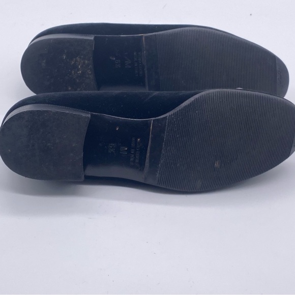 Marc Fisher Vintage Black Velvet/leather flat shoes Sixe 6.5 Made in Italy 🇮🇹 - Picture 3 of 10